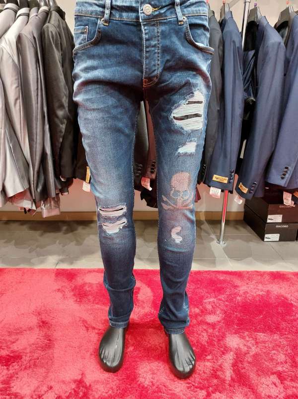 Jean bleu avec strass