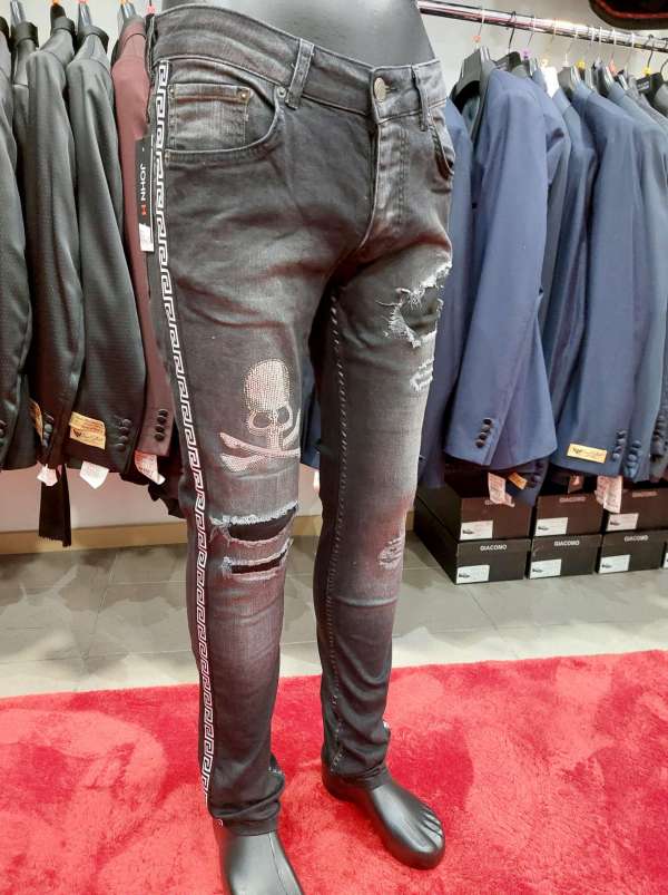 Jean noir avec strass – Image 2