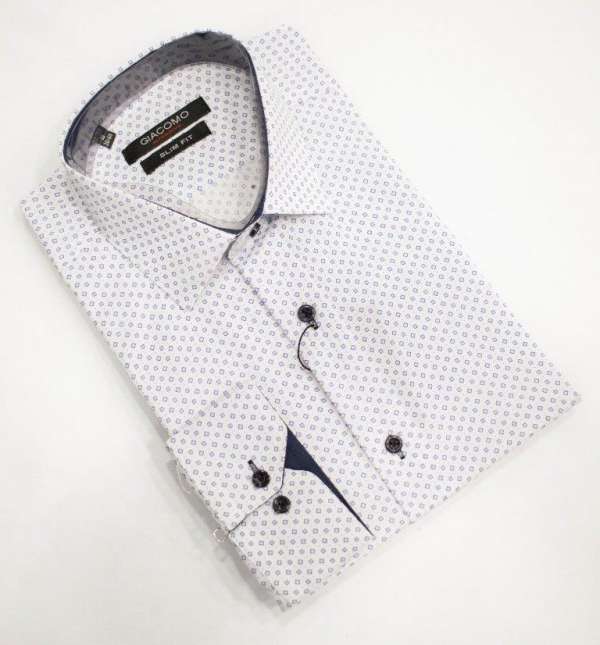 Chemise blanche à motif bleu imprimé – Image 2