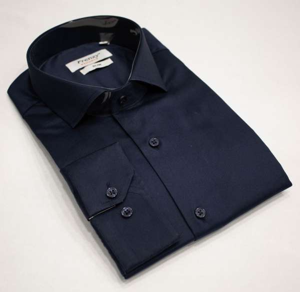 Chemise bleue en coton satiné – Image 2