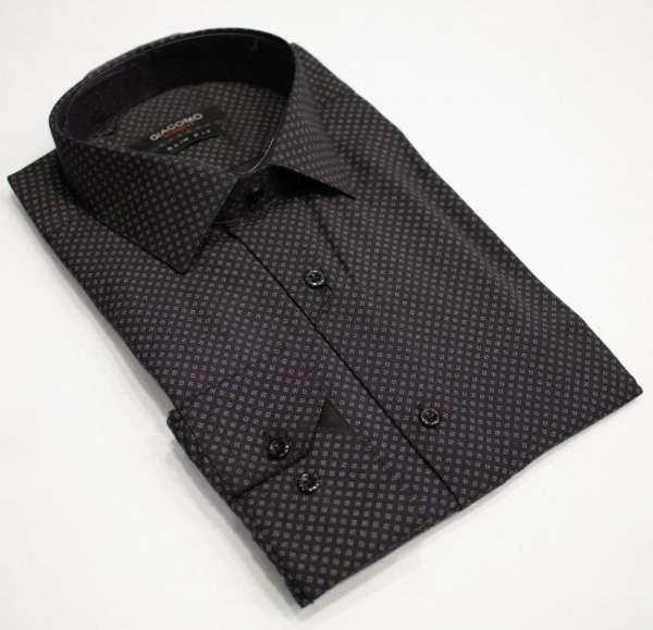 Chemise noire à motif doré imprimé – Image 2