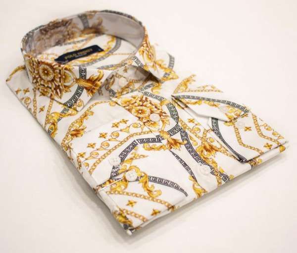 Chemise versus blanche à motif doré  imprimé – Image 3