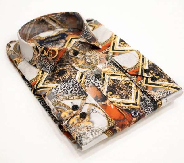 Chemise versus blanche à motif noir et rouge imprimé – Image 3