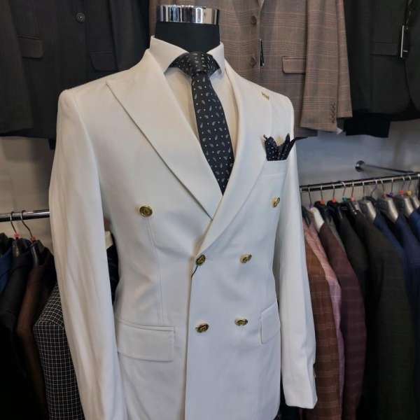 Costume croisé blanc – Image 2
