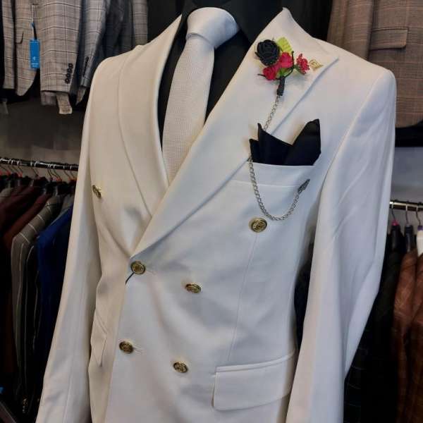 Costume croisé blanc – Image 3