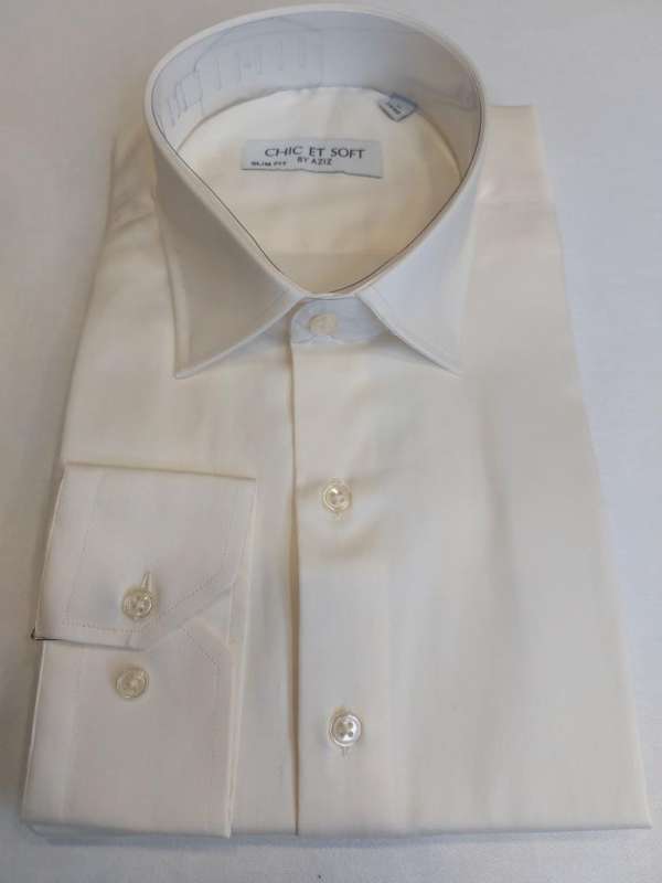 Chemise beige Cotton satiné 1