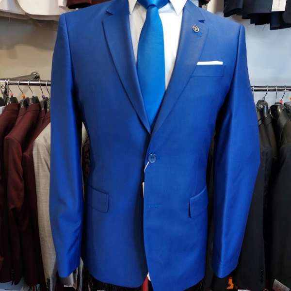 Costume bleu royal unis