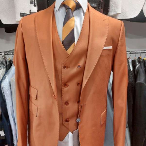 Costume 3 piéces orange terracotta