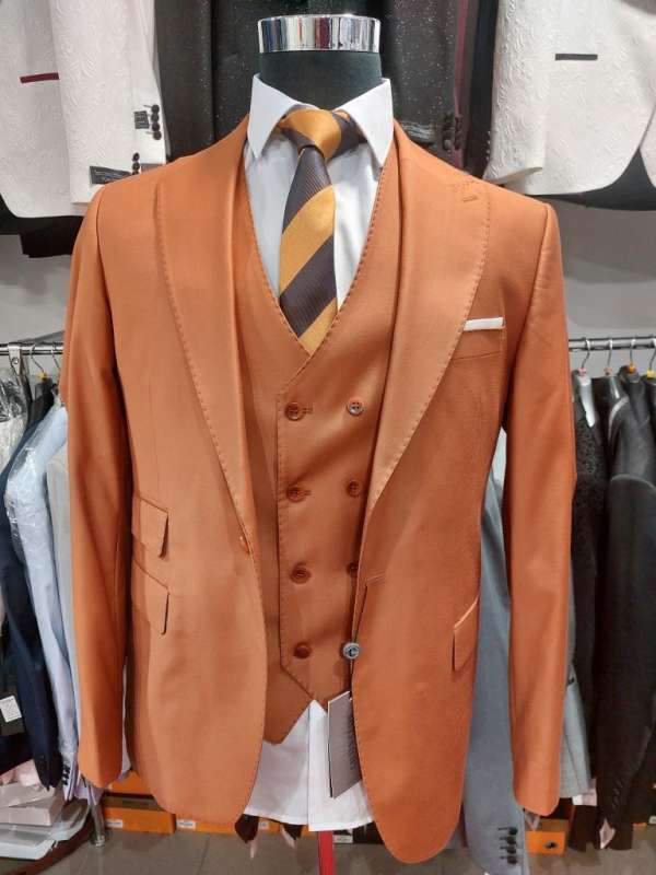 Costume 3 piéces orange terracotta