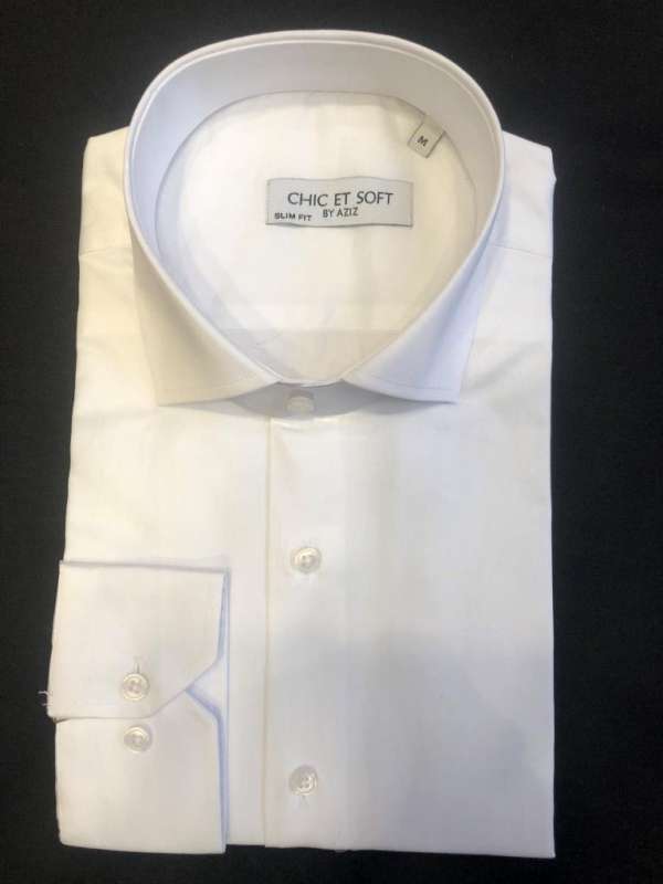 Chemise blanche col italien