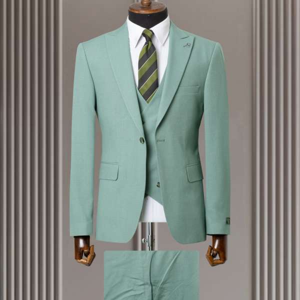 Cos 3 pièces gilet croisé vert sauge