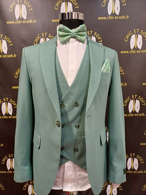 Cos 3 pièces gilet croisé vert sauge – Image 2
