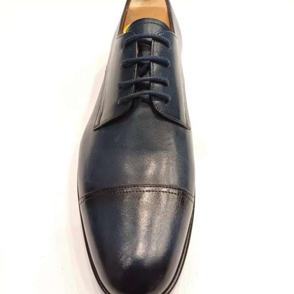 Chaussure derby bleu ligne avant