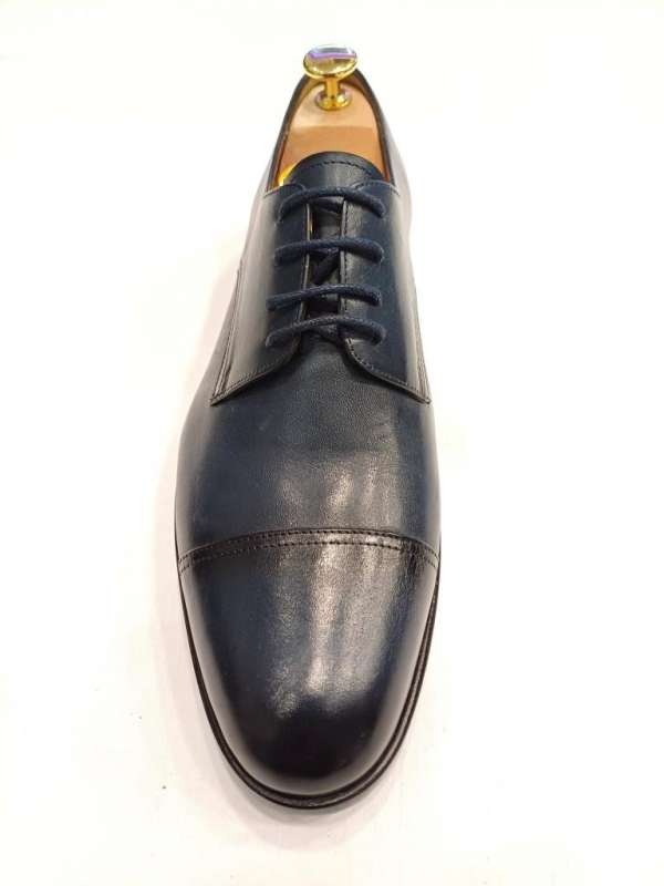 Chaussure derby bleu ligne avant