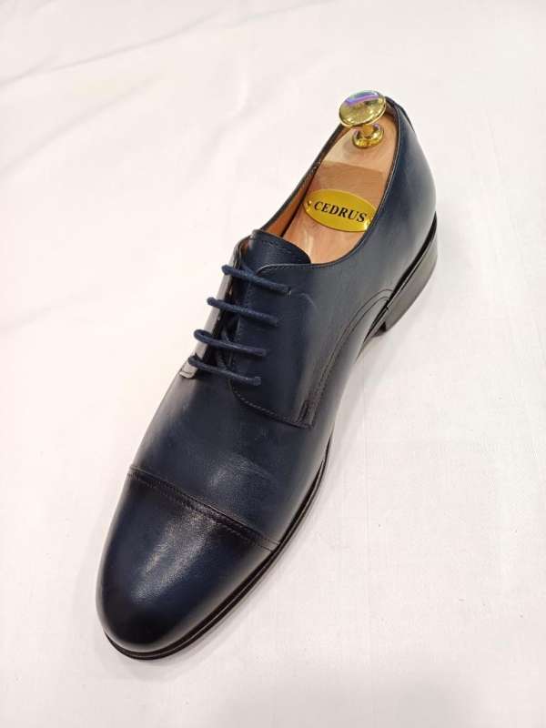 Chaussure derby bleu ligne avant – Image 3