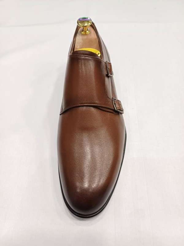 Chaussure marron tabac double boucle