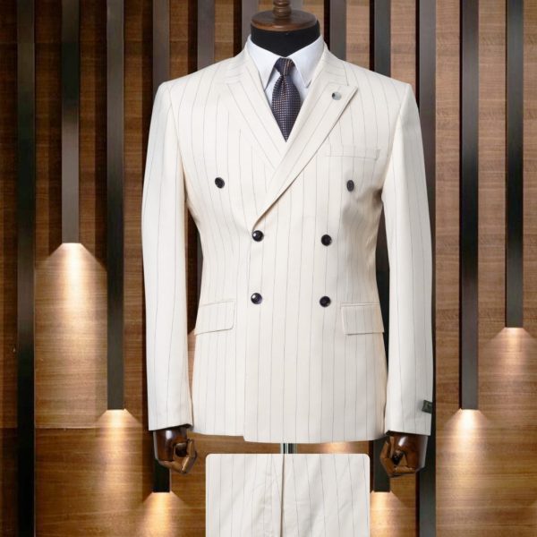 Costume croisé beige  borsalino