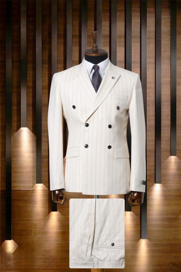 Costume croisé beige  borsalino