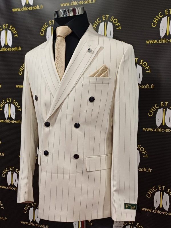 Costume croisé beige  borsalino – Image 4