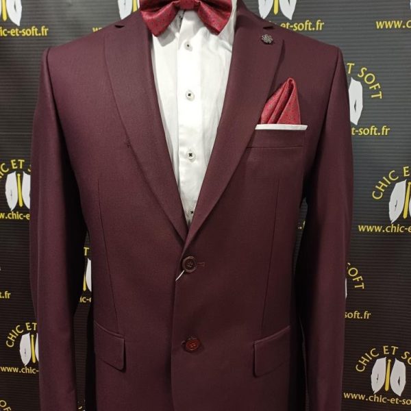 Costume 2 piéces bordeau
