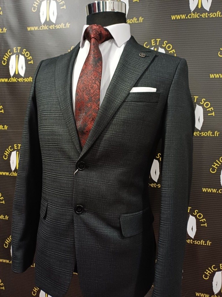 Costume 2 pièces noir prince galle – Image 5