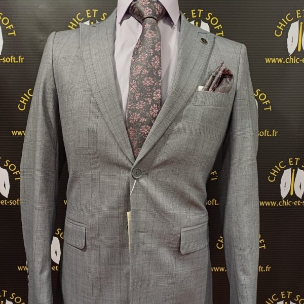 Costume 2 pièces gris prince galle