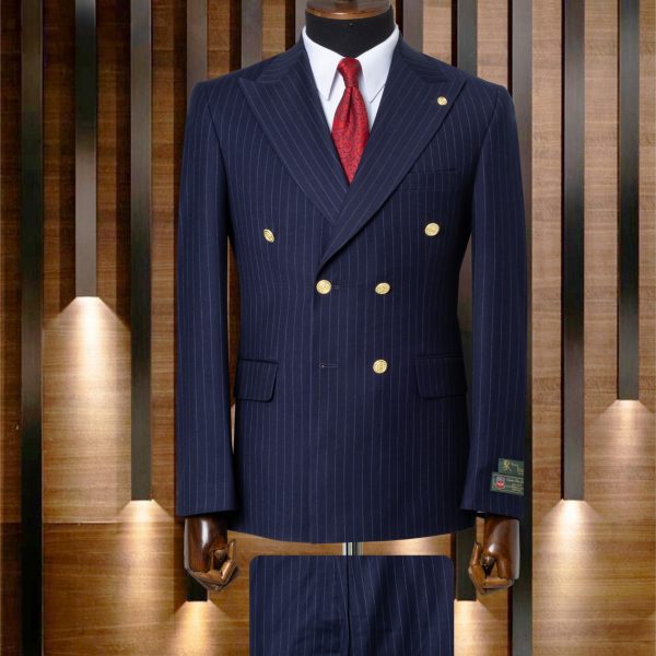 Costume Croisé borsalino bleu bouton doré mod2