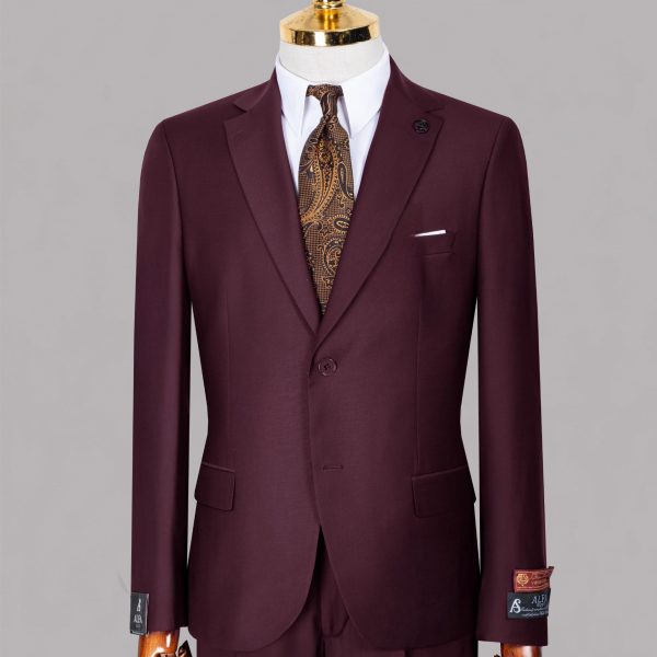 Costume Bordeau 2pièces unis