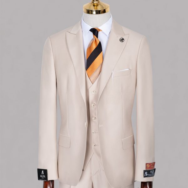Costume beige  3pièces unis