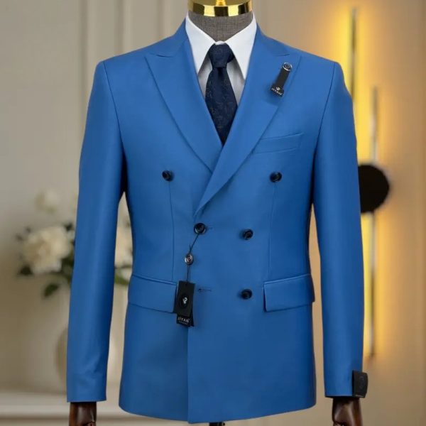Costume croisé Bleu Azur